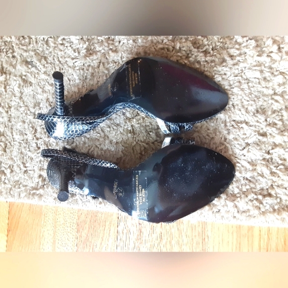 Dollhouse Women's Leather Upper Highheel Slingback Black Silver 7.5 Sexy - Picture 6 of 7